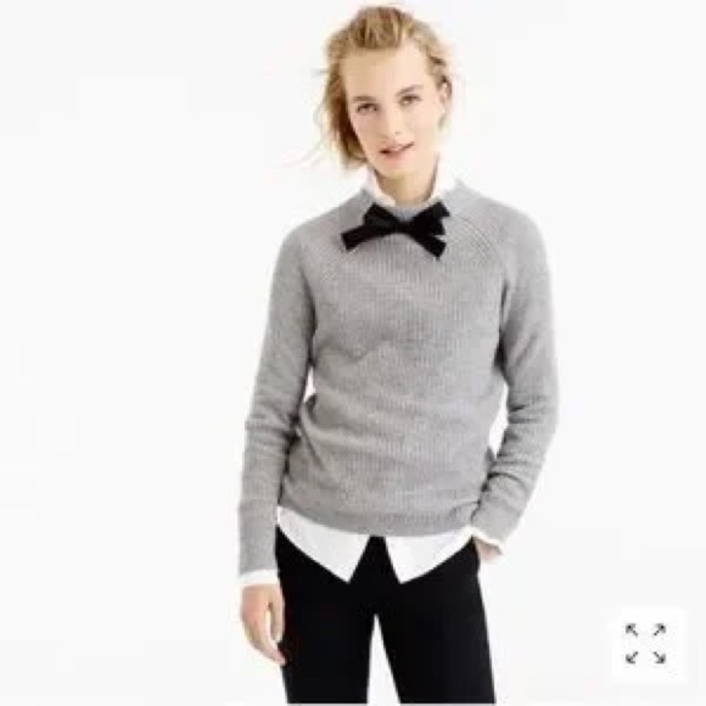 J. Crew Gayle Tie Neck Gray Sweater